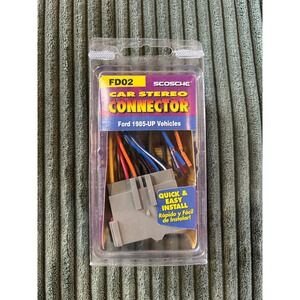 Scosche FD02 Car Stereo Connector Wire Harness Adapter for Ford 1985-Up Vehicles